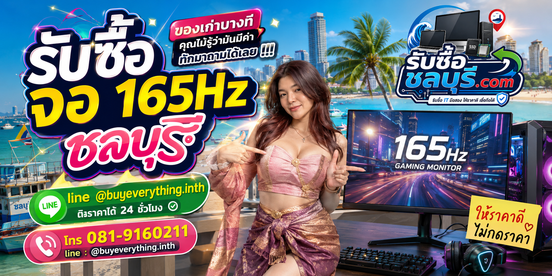 รับซื้อจอ 165Hz ชลบุรี ติดต่อไลน์ ตีราคา 24 ชั่วโมง