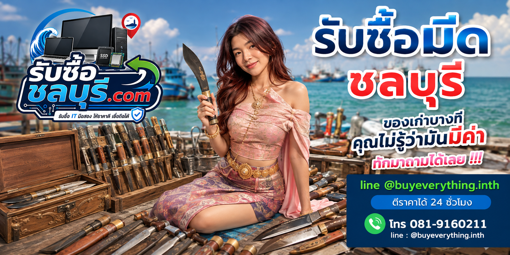 รับซื้อมีดชลบุรี ติดต่อ LINE @buyeverything.inth ตีราคา 24 ชั่วโมง