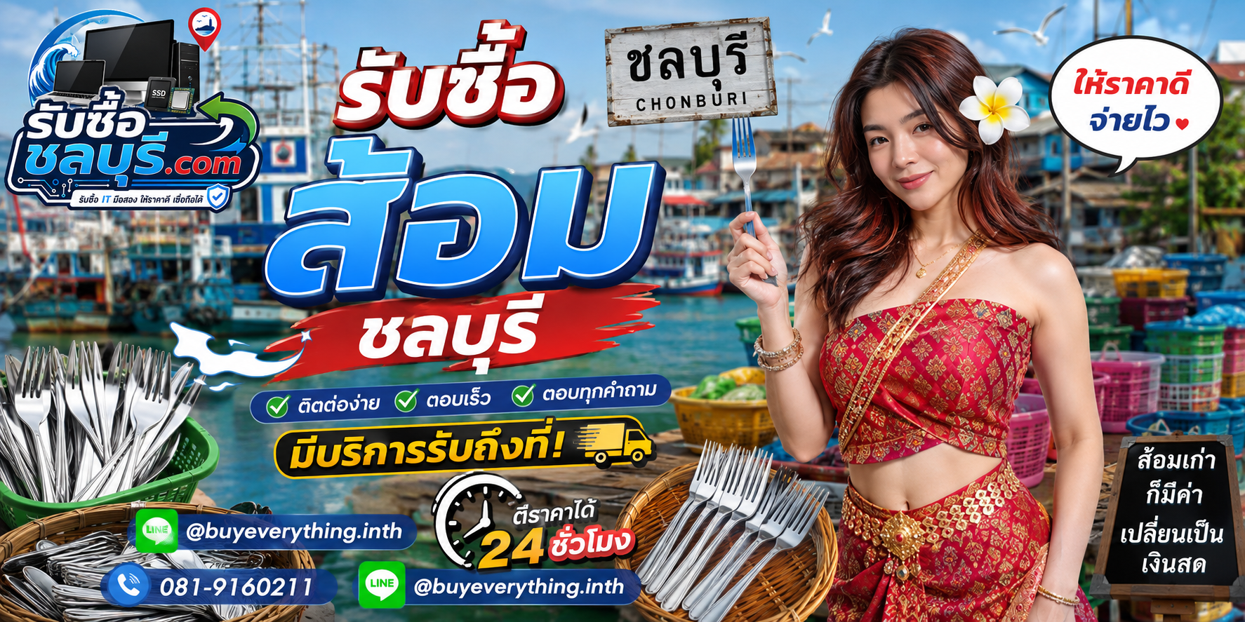 รับซื้อส้อมชลบุรี รับซื้อส้อมมือสอง ให้ราคาดี โทร 081-9160211