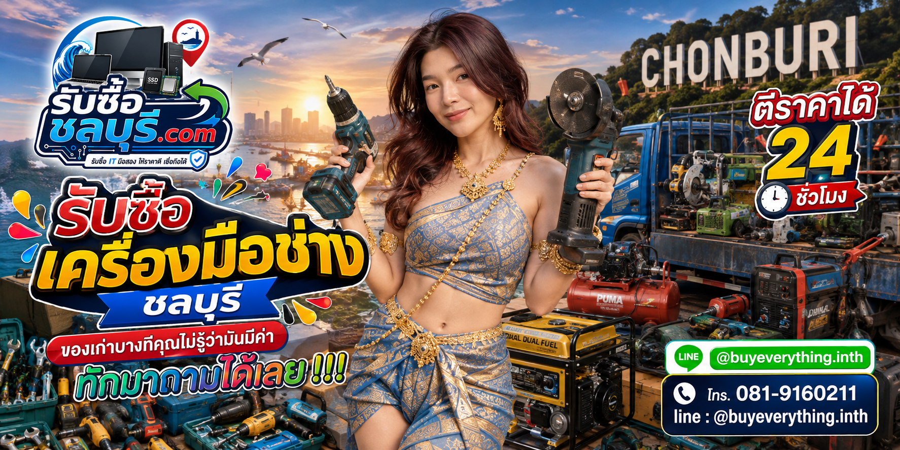 รับซื้อเครื่องมือช่างชลบุรี ติดต่อไลน์ ตีราคา 24 ชั่วโมง