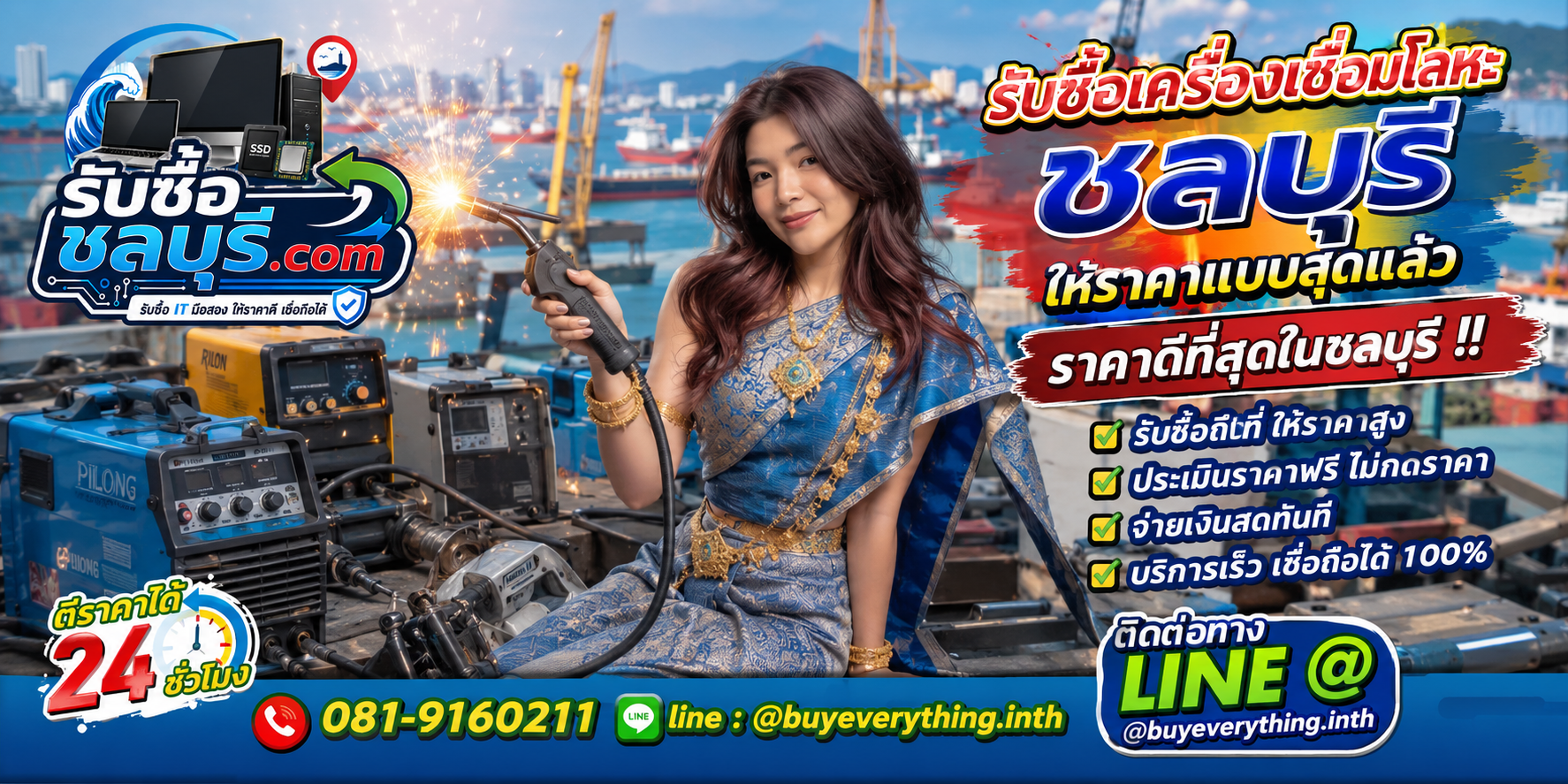 รับซื้อเครื่องเชื่อมโลหะชลบุรี รับซื้อไม่จำกัดชิ้น ให้ราคาดี โทร 081-9160211