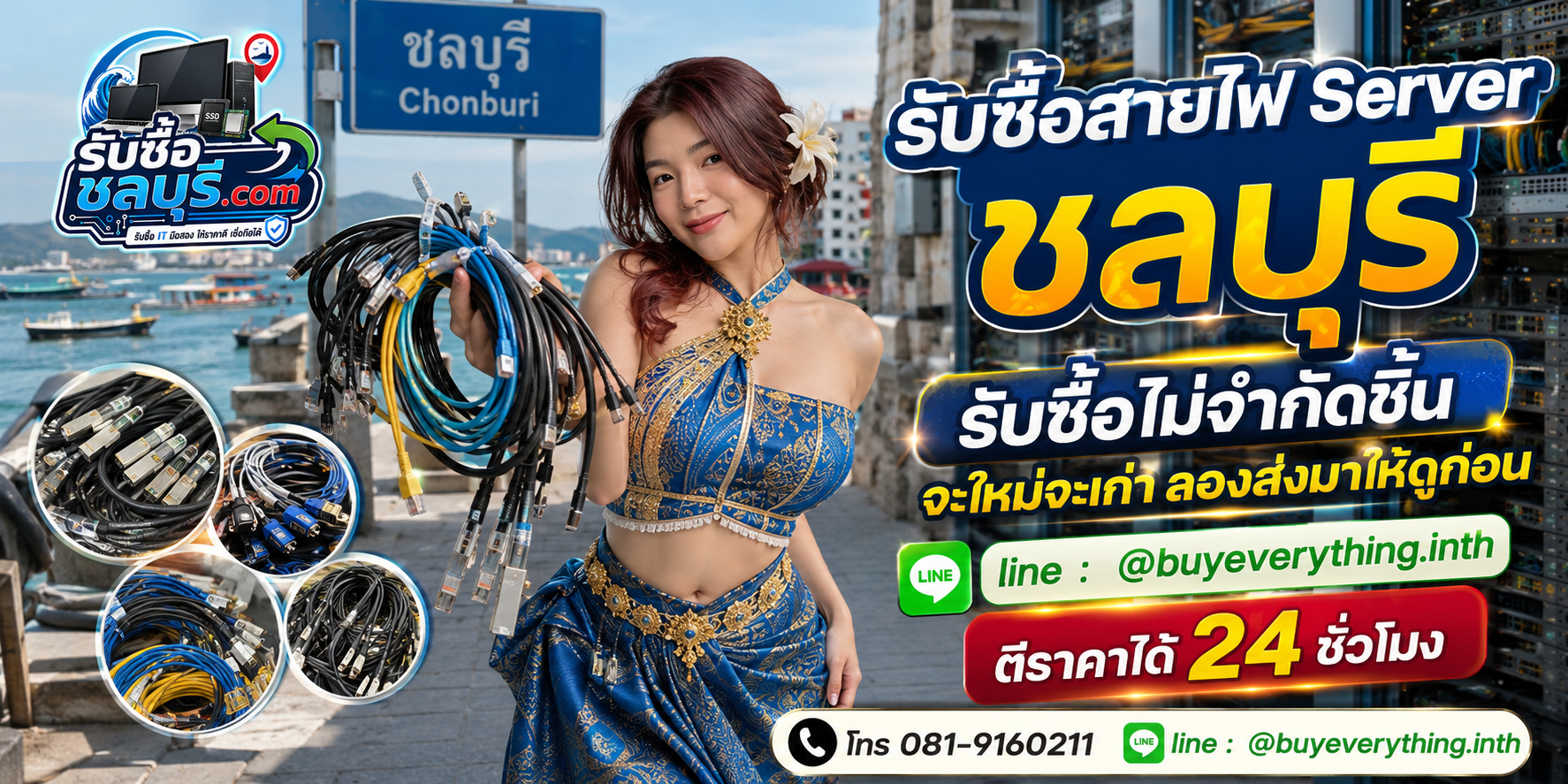 รับซื้อสายไฟ Server ชลบุรี สายไฟเก่าและสายไฟ Server ปลดระวางยังมีมูลค่า