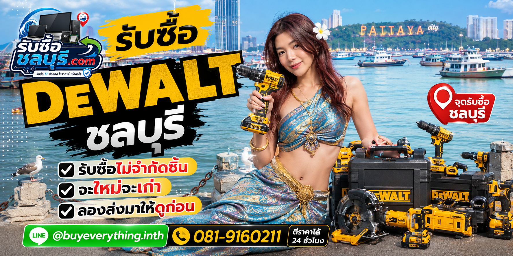 รับซื้อ Dewalt ชลบุรี ของเก่ายังมีมูลค่า
