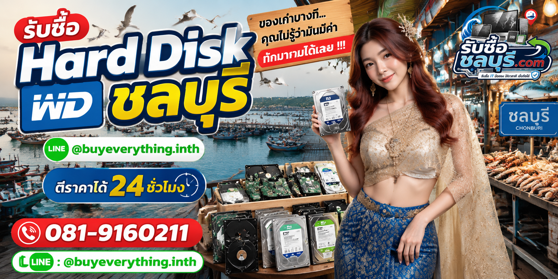 รับซื้อ Hard Disk WD ชลบุรี ติดต่อไลน์ ตีราคา 24 ชั่วโมง