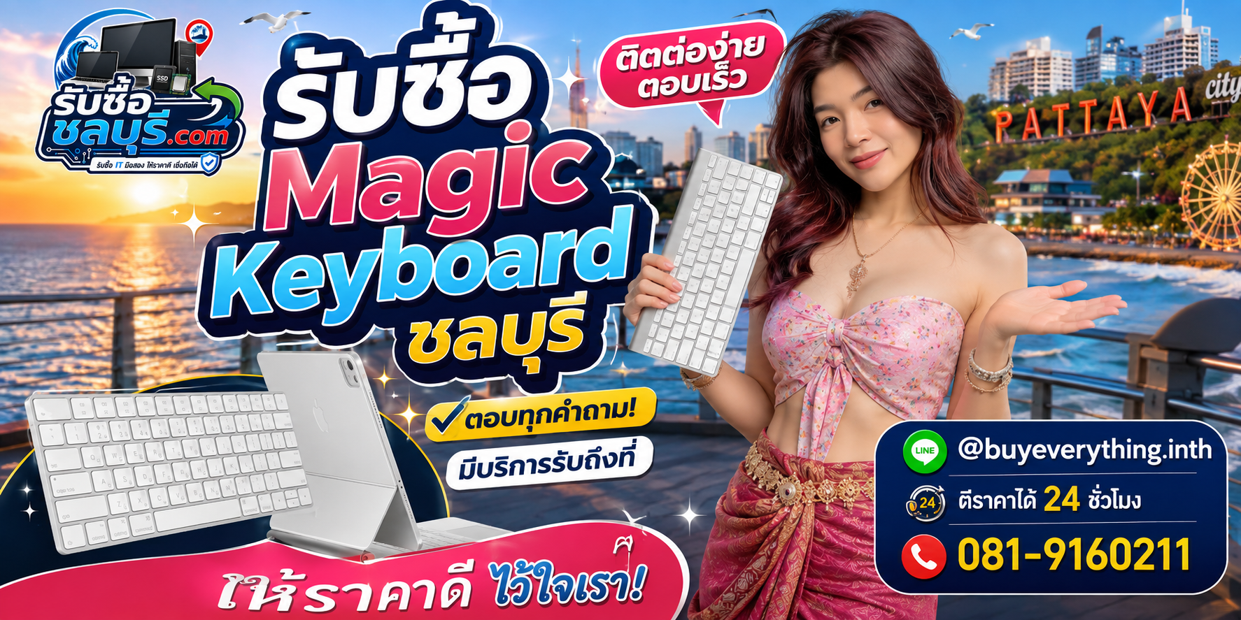 ติดต่อรับซื้อ Magic Keyboard ชลบุรี LINE @buyeverything.inth โทร 081-9160211
