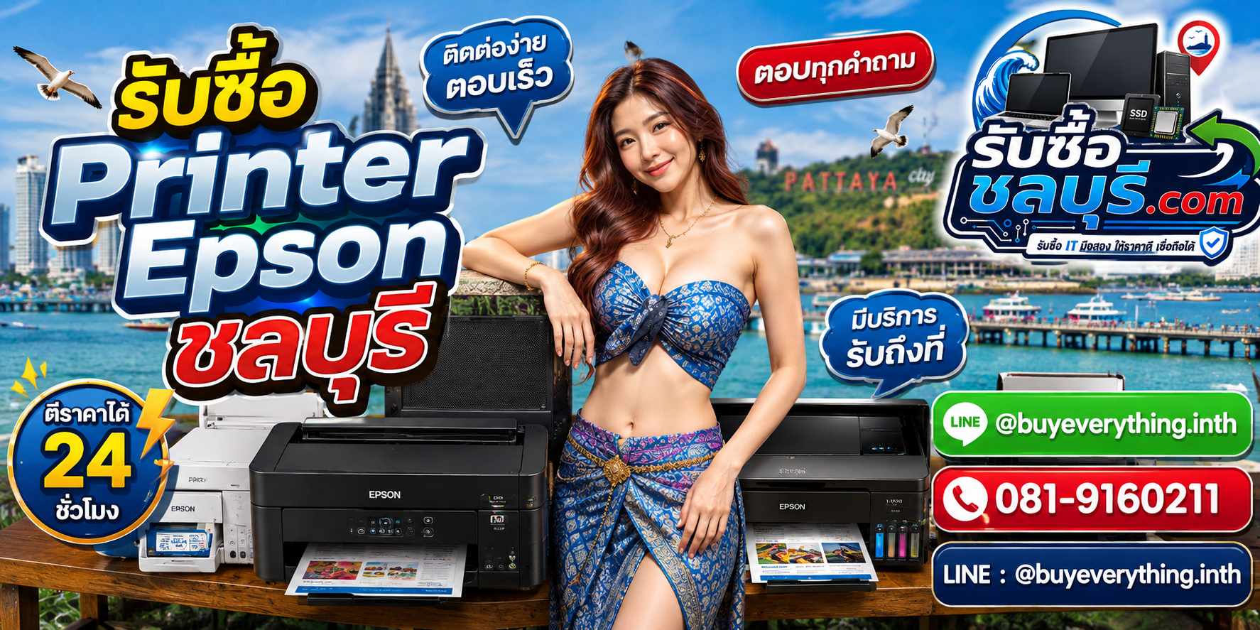 ติดต่อรับซื้อ Printer Epson ชลบุรี LINE @buyeverything.inth โทร 081-9160211