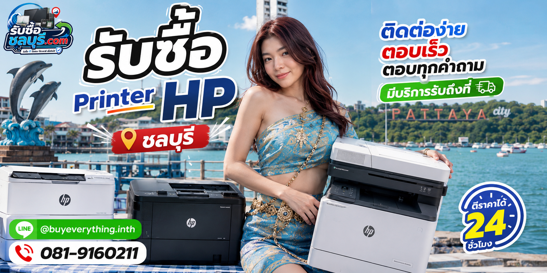 ติดต่อรับซื้อ Printer HP ชลบุรี LINE @buyeverything.inth โทร 081-9160211