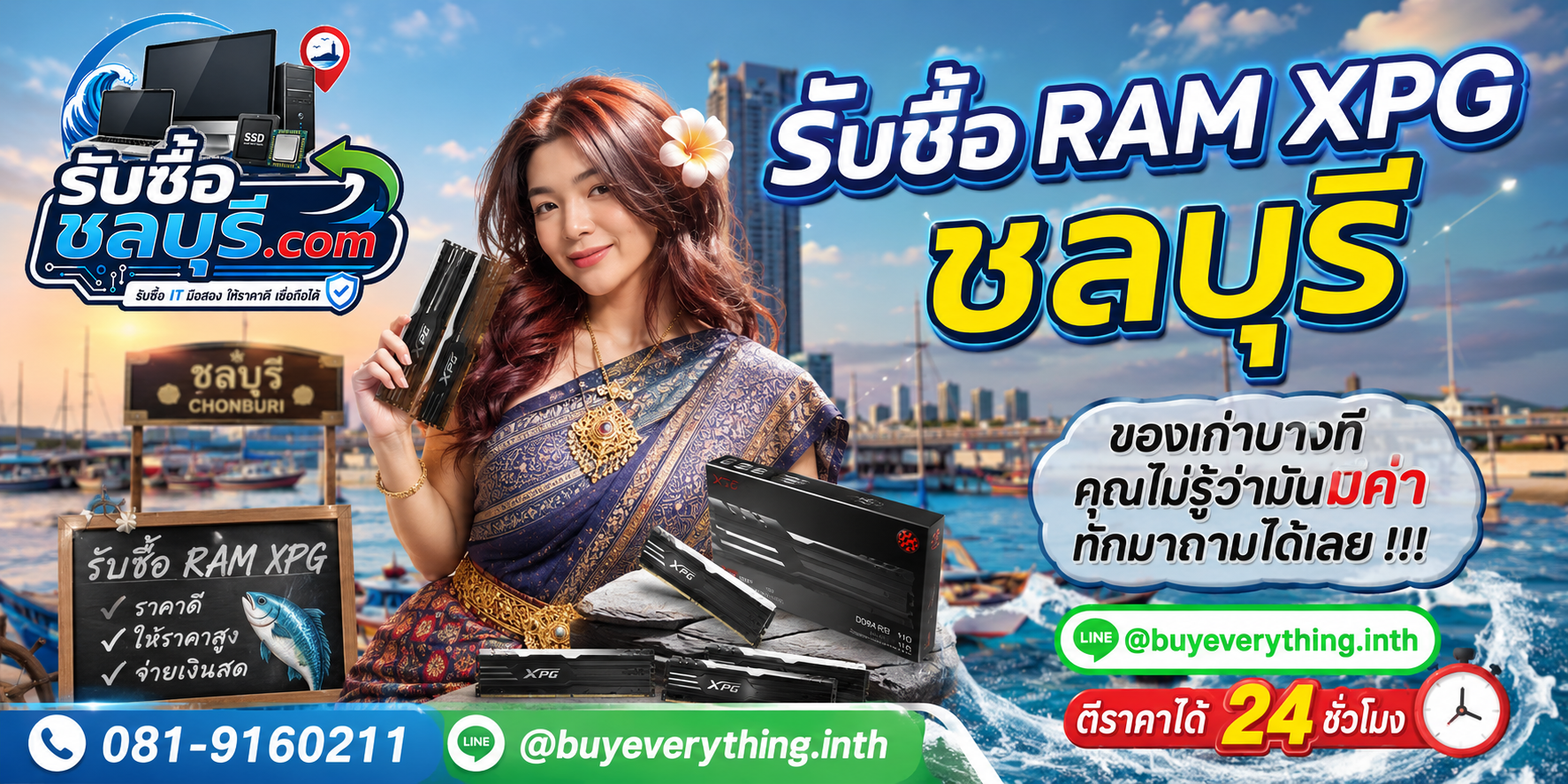 รับซื้อ RAM XPG ชลบุรี ติดต่อไลน์ ตีราคา 24 ชั่วโมง